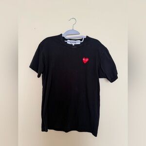 Comme des Garcons Black Tee with Red Heart